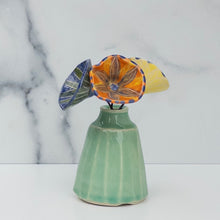 Load image into Gallery viewer, 52 - FLOWER BOUQUET: Faceted Vase with Bloom Trio