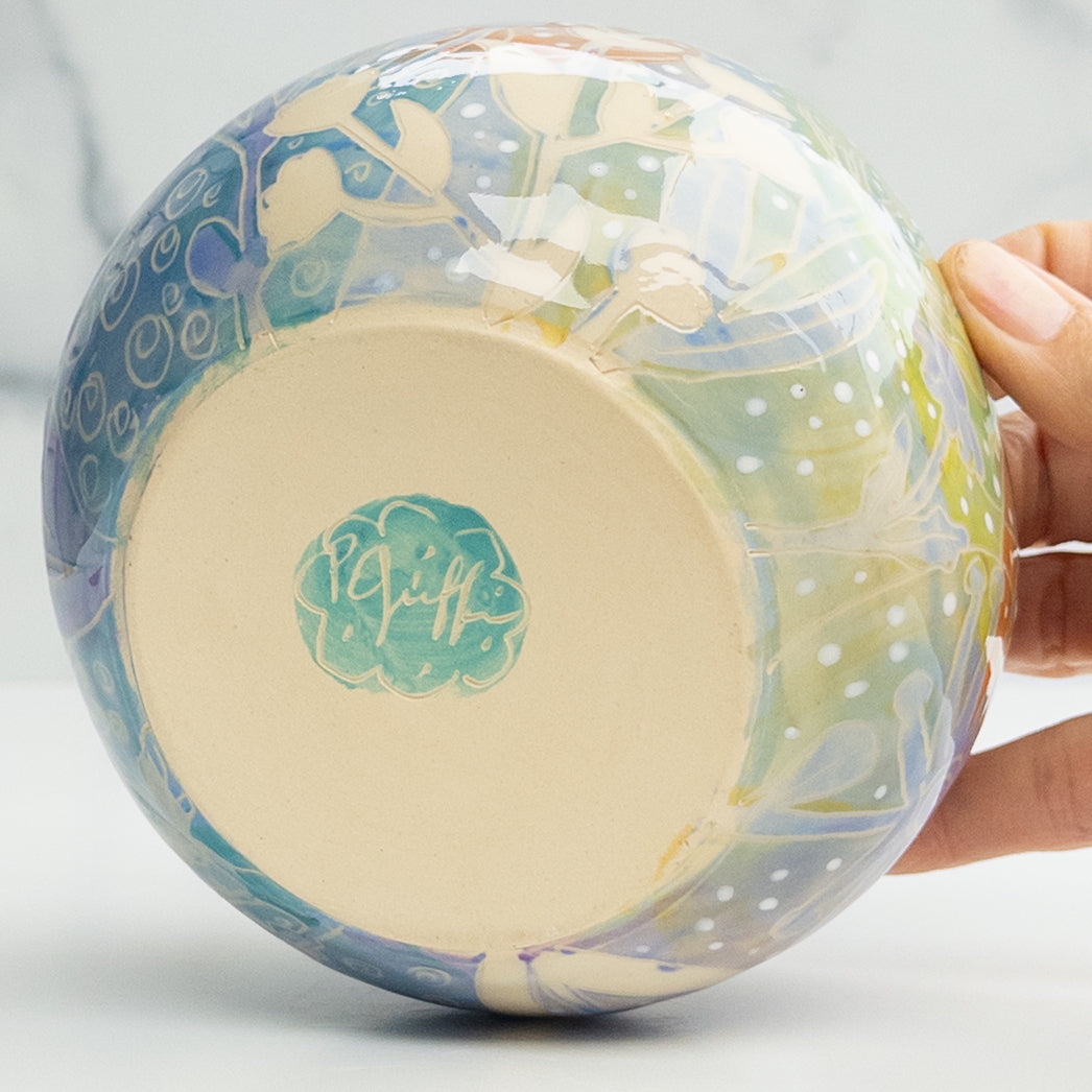 37 - BOWL: Dimple Blooms Bowl