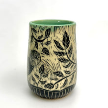 Load image into Gallery viewer, Mug #01 - Woodcut Owl and Celadon