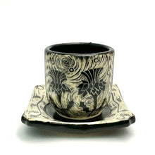 Load image into Gallery viewer, SET - Espresso/Sake Cup and Saucer - #03 -Thistle Duet