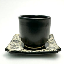 Load image into Gallery viewer, SET - Espresso/Sake Cup and Saucer - #01 - Swirling Leaves (A)