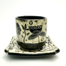 Load image into Gallery viewer, SET - Espresso/Sake Cup and Saucer - #04 - Graphic Garden Surround