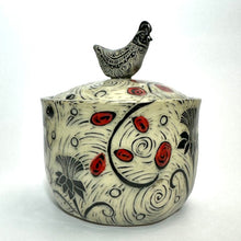 Load image into Gallery viewer, Canister - Quail Top with Thistles and Red/Black Etching