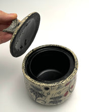 Load image into Gallery viewer, Canister - Quail Top with Thistles and Red/Black Etching