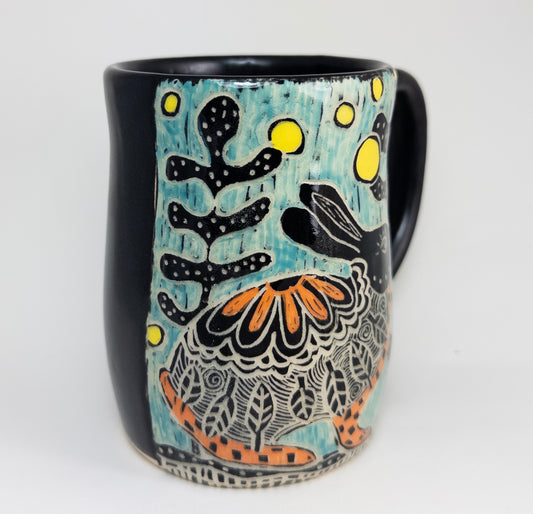Mug #70 - Rare Rabbit - Black Matte Glaze