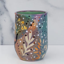 Load image into Gallery viewer, 21 - TUMBLER: Fancy Feline in Rainbow Garden