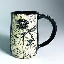 Load image into Gallery viewer, Woodcut Mug - Thistle and Dragonfly