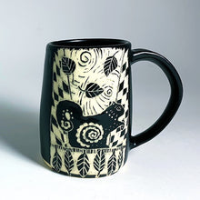 Load image into Gallery viewer, Woodcut Mug - Fancy Squirrel and Leaves