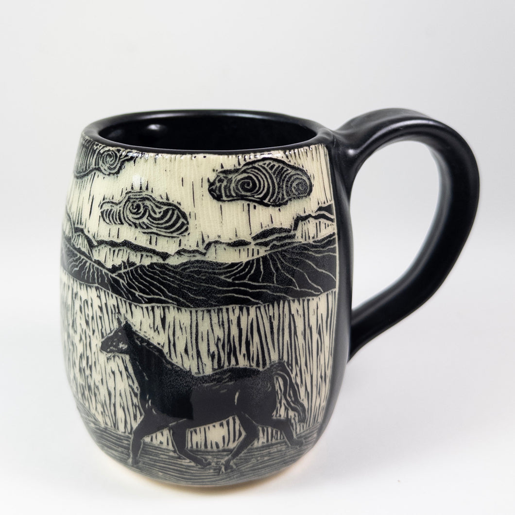 Mug #49 - Horse of Course with Black Matte Glaze
