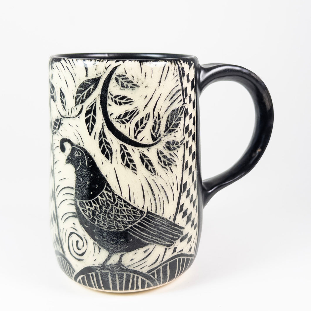 Mug #56 - King Quail - Black Matte Glaze