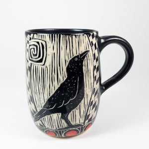 Mug #57 - Sky-Watcher Crow - Black Matte Glaze