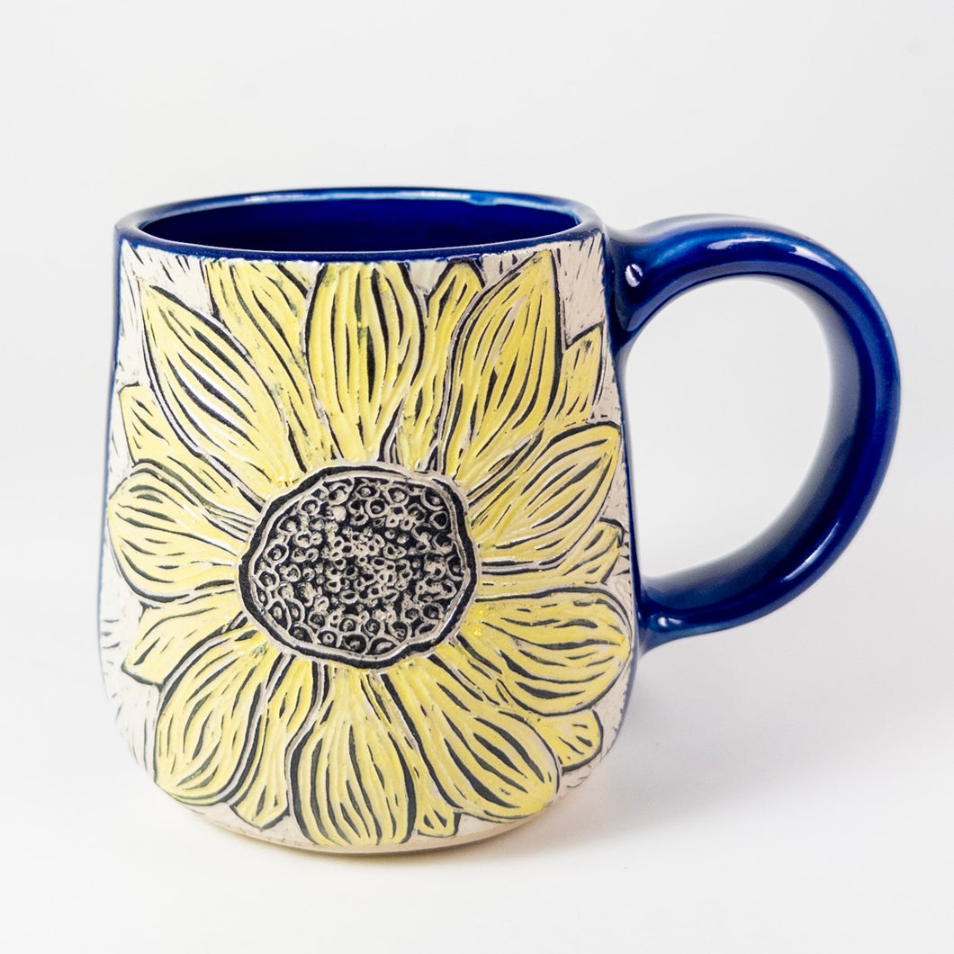 Mug #60 - Sunflower - Cobalt Glaze