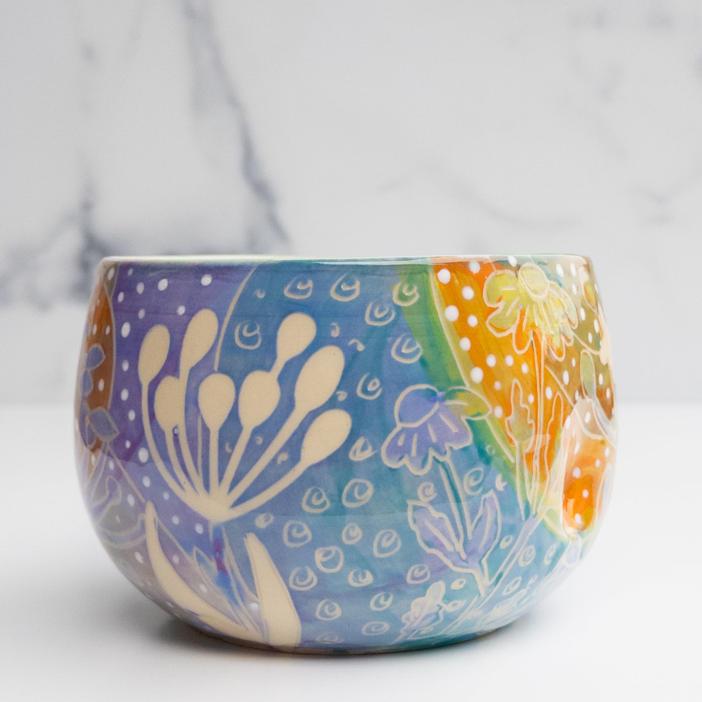 37 - BOWL: Dimple Blooms Bowl