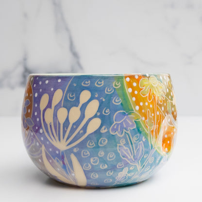 37 - BOWL: Dimple Blooms Bowl