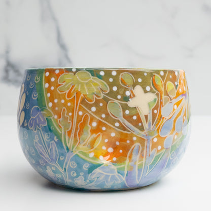 37 - BOWL: Dimple Blooms Bowl