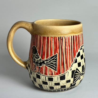 Mug - Folk Art Bird - 1
