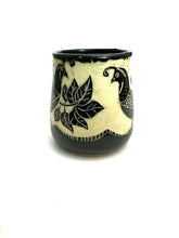 Load image into Gallery viewer, Mug #11 - Woodcut Quail and Black Matte Glaze
