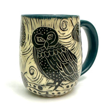 Load image into Gallery viewer, Mug #34 - Owl be Darned - Teal Blue Glaze
