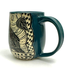 Load image into Gallery viewer, Mug #34 - Owl be Darned - Teal Blue Glaze
