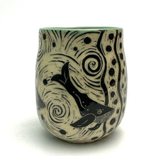 Load image into Gallery viewer, Mug #27 - Whale Trio with Celadon Glaze
