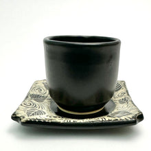 Load image into Gallery viewer, SET - Espresso/Sake Cup and Saucer - #01 - Swirling Leaves (A)
