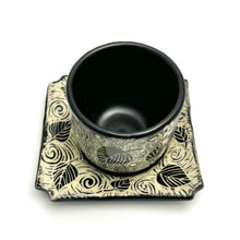 Load image into Gallery viewer, SET - Espresso/Sake Cup and Saucer - #01 - Swirling Leaves (A)
