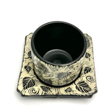 Load image into Gallery viewer, SET - Espresso/Sake Cup and Saucer - #06 - Swirling Leaves (D)
