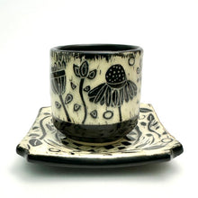 Load image into Gallery viewer, SET - Espresso/Sake Cup and Saucer - #04 - Graphic Garden Surround
