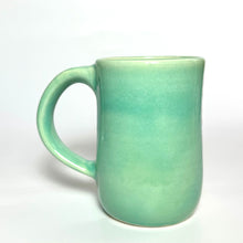 Load image into Gallery viewer, Mug #31 - Thistle Duet with Bees and Celadon Glaze
