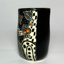 Load image into Gallery viewer, Mug #33 - Winter Night Serenade - Bird and Black Matte Glaze
