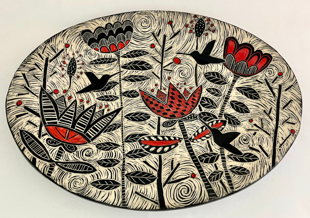 Tray/ Platter - Graphic Garden Centerpiece