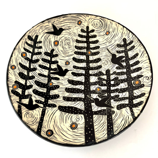 10- Bowl - Hummingbird Trio - Large Centerpiece Bowl