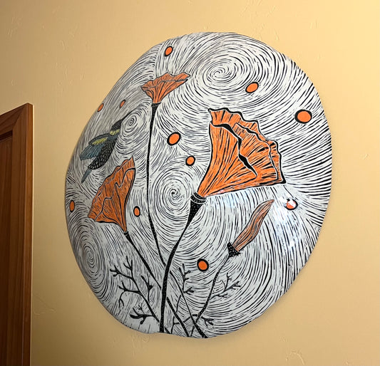 Wall Disc - California Poppies