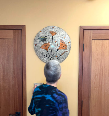 Wall Disc - California Poppies