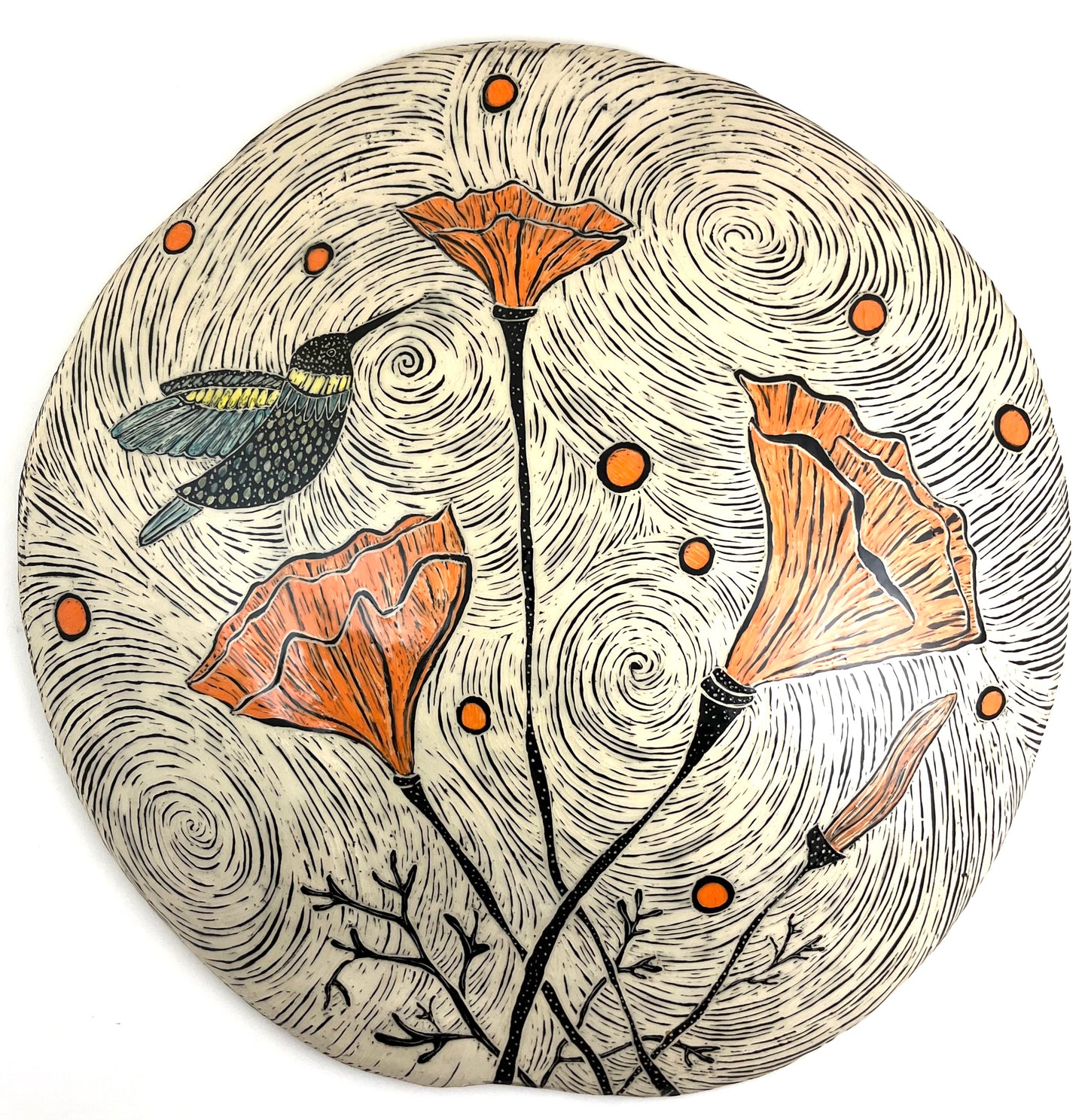 Wall Disc - California Poppies