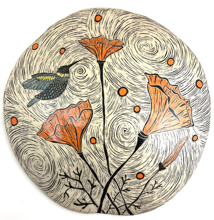 Wall Disc - California Poppies