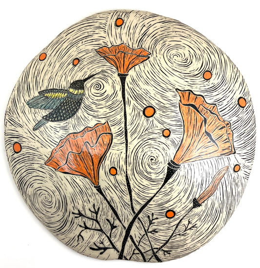 Wall Disc - California Poppies