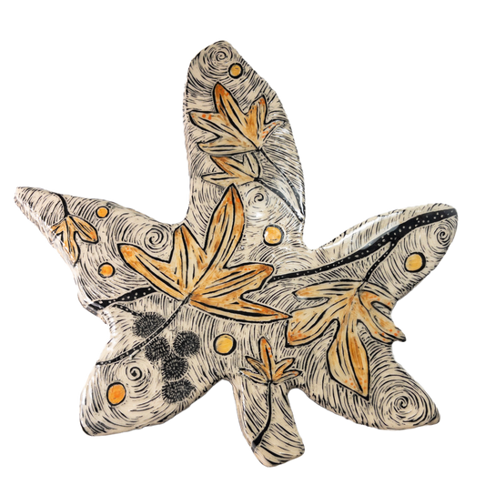 #490- Swirling Leaves - Wall Hanging - Small