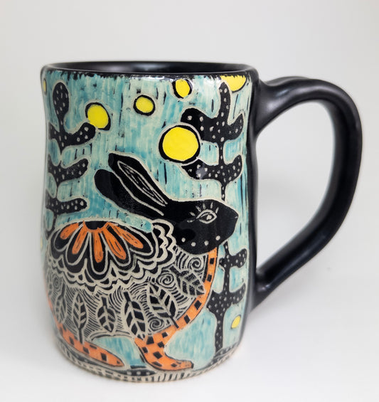 Mug #70 - Rare Rabbit - Black Matte Glaze