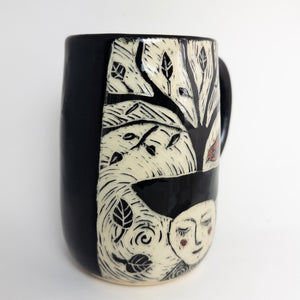 Mug #71 - Nature Lover - Black Matte Glaze
