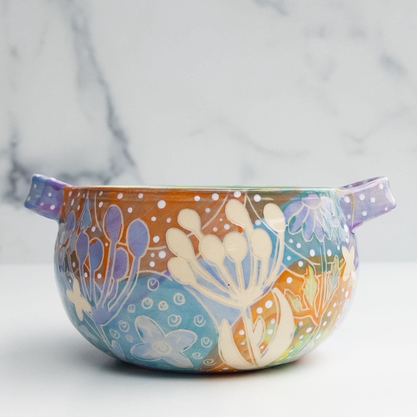 28 - BOWL W/HANDLES: Spring Fling 1