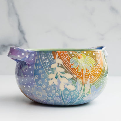 28 - BOWL W/HANDLES: Spring Fling 1