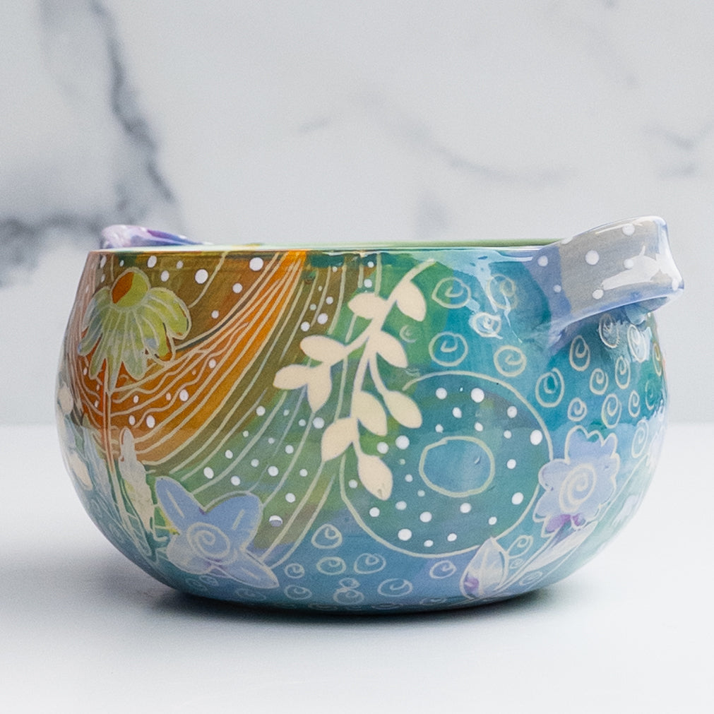 28 - BOWL W/HANDLES: Spring Fling 1