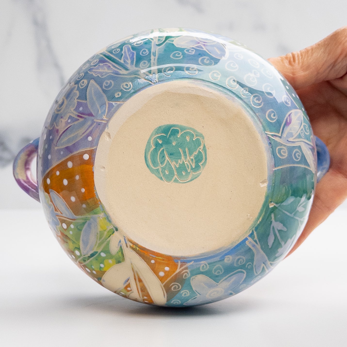 28 - BOWL W/HANDLES: Spring Fling 1