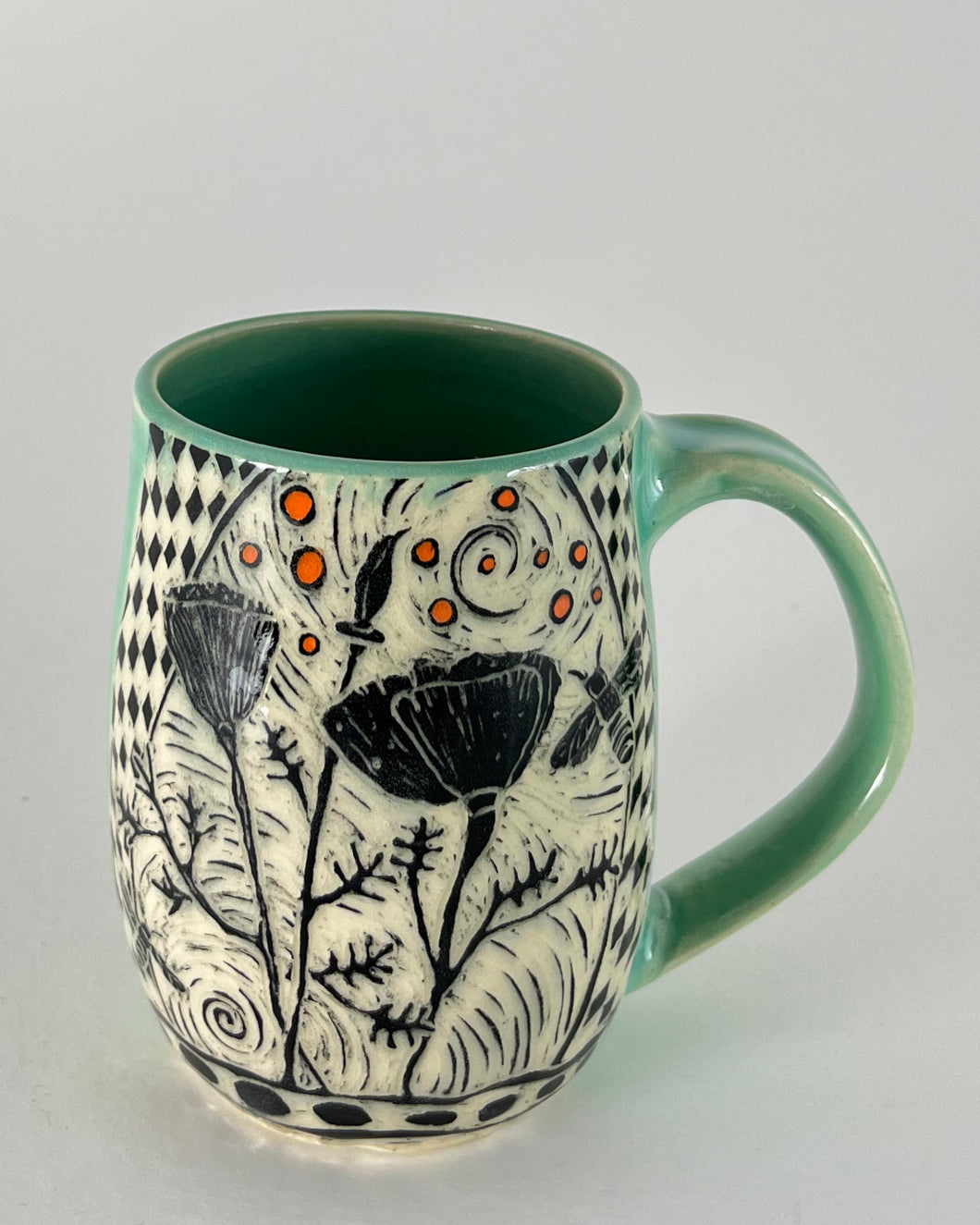 #24- Poppy Mug with Celadon