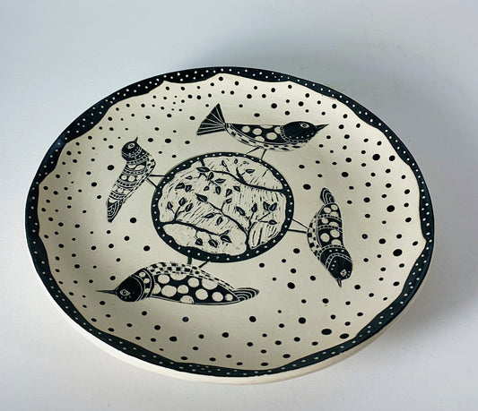 Woodcut Plate - Graphic Birds