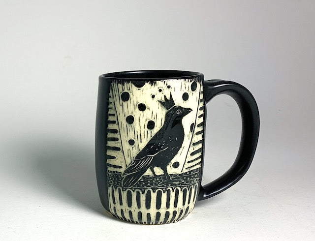 Woodcut Mug - King Crow