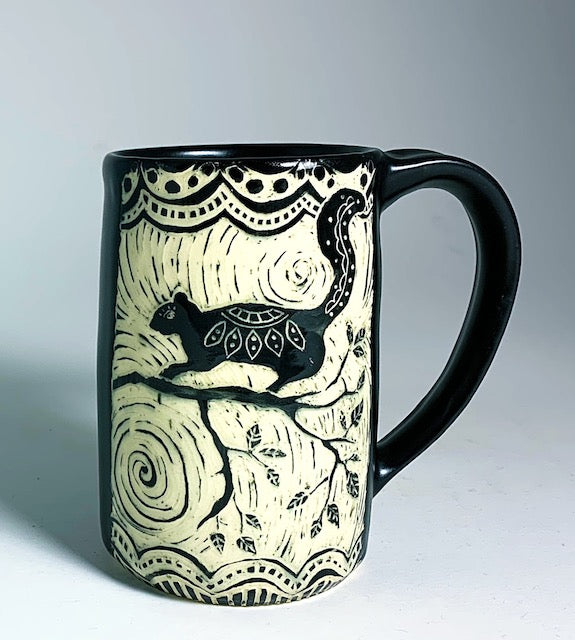 Woodcut Mug - Fancy Squirrel