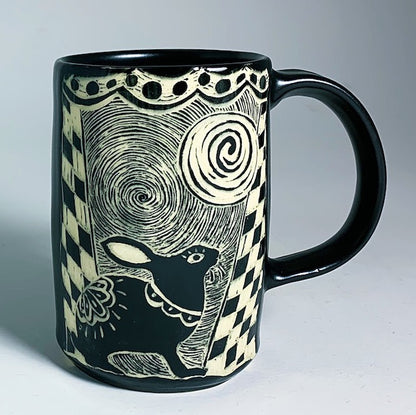 Woodcut Mug - Rabbit and the Moon