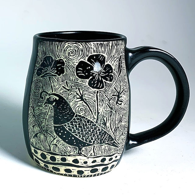 Woodcut Mug - Hail the Quail